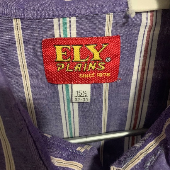 Retro ELY PLAINS Western LS Pearl Snap western cowboy 15.5 - Picture 3 of 13